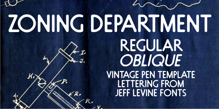 A 1930s-era sign lettering template set manufactured for the National Carbon Company by Wrico (The Wright-Regan Instrument Company) yielded the familiar lettering that comprises Zoning Department JNL.