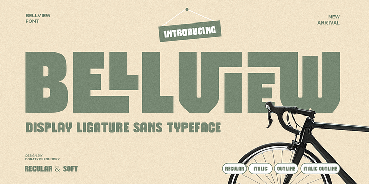 Bellview font family by Dora Typefoundry