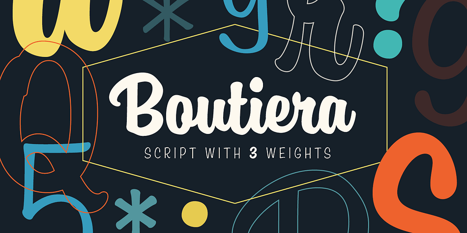 Boutiera is an upright and soft vintage script with a modern twist.