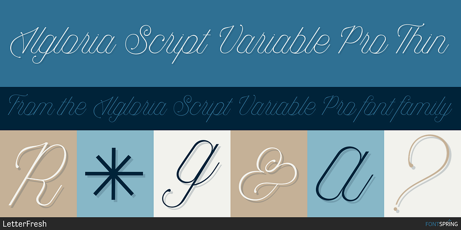 Algloria Script Variable Pro Thin Font