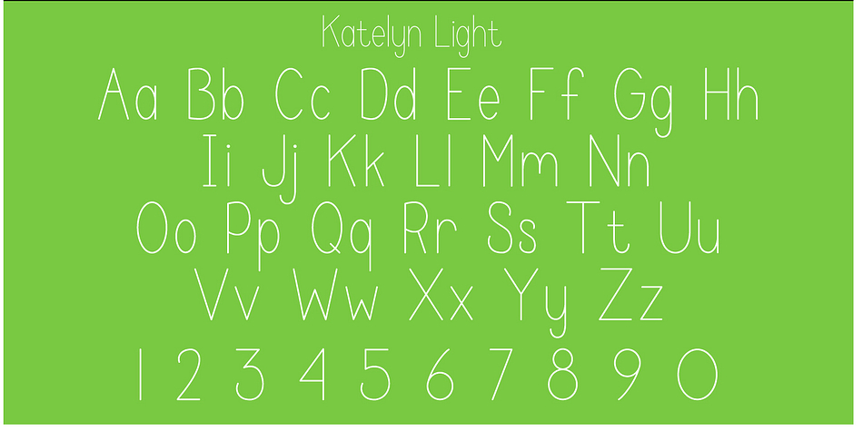 Katelyn font family sample image.