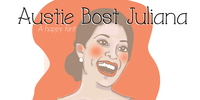 Austie Bost Juliana is a balanced design, but with fun letter tilts.