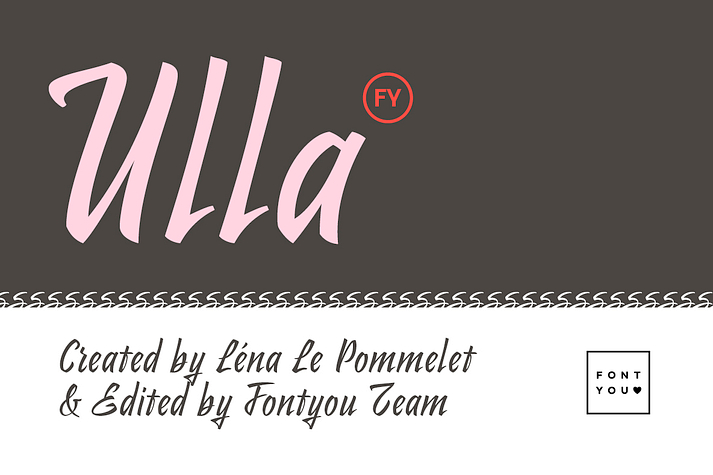Ulla FY is a sexy vintage font script designed with a brush and inspired by storefronts sign paintings.