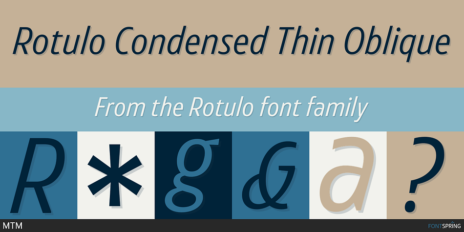 Rotulo Condensed Thin Oblique Font