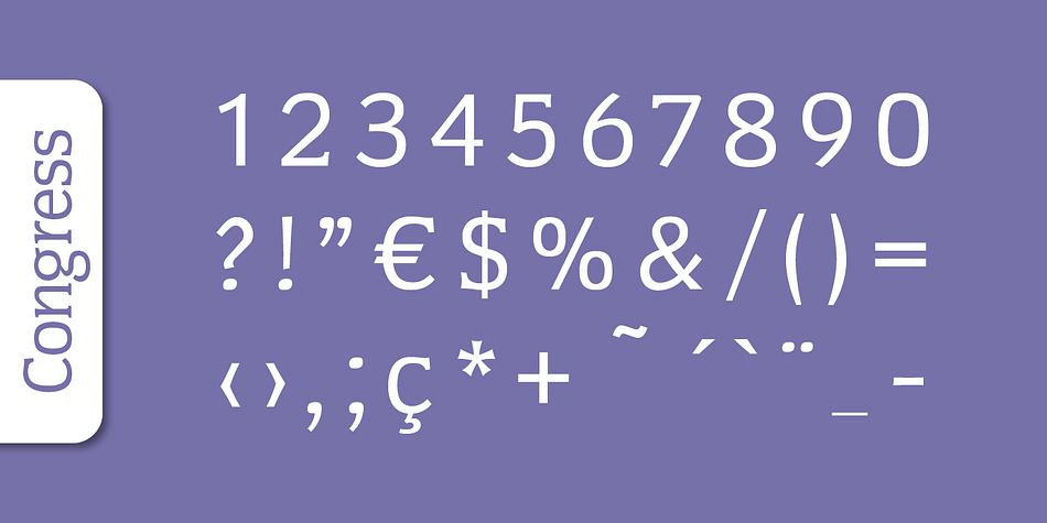 Congress Serial font family example.