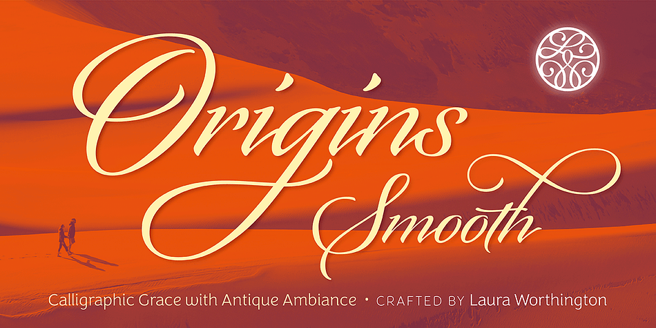 Based on letters hand-drawn with a crow quill on parchment paper, Origins combines calligraphic grace and antique ambiance.