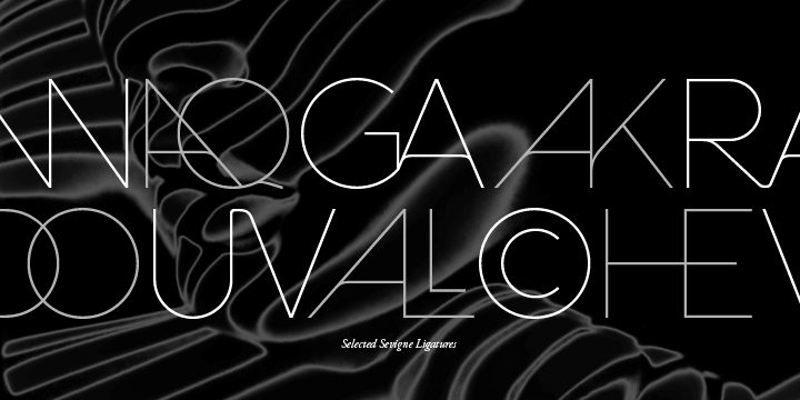 Sevigne [sey-vee-nyey] is a highly refined, contemporary geometric sans, inspired by the ambience of high-end fashion and luxury.