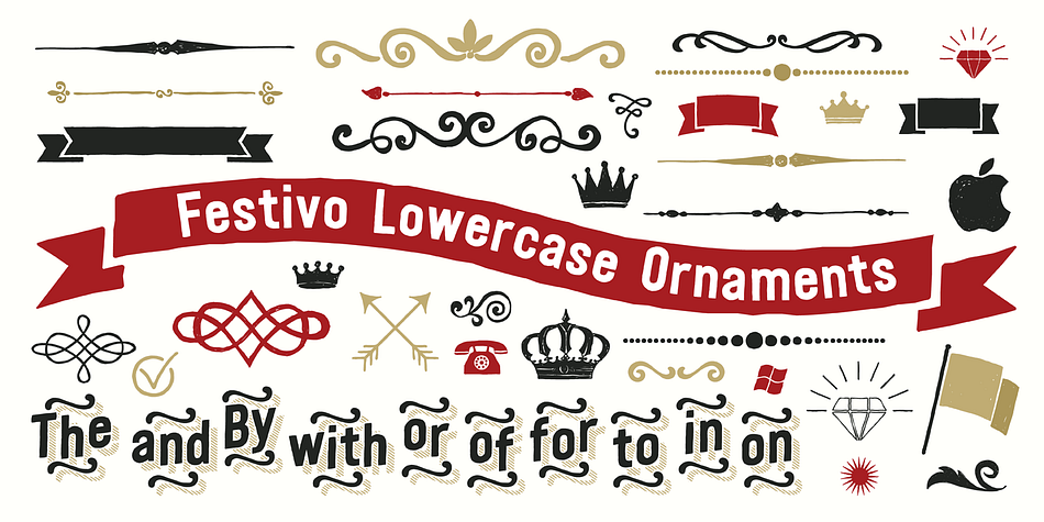 Festivo Lowercase font family example.