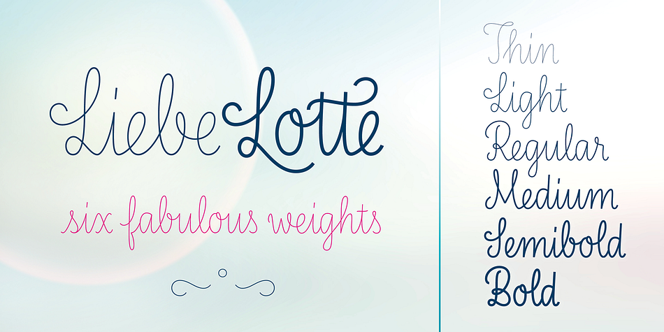 Highlighting the LiebeLotte font family.