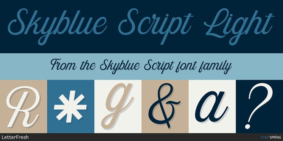 Skyblue Script Light Font