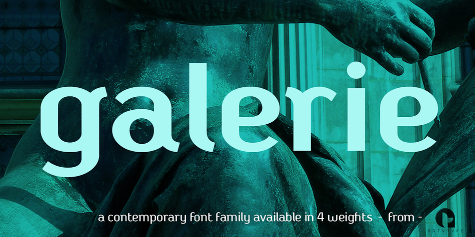 Emphasizing the popular Galerie font family.