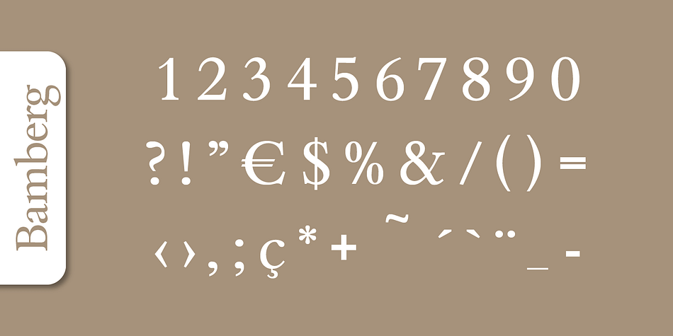 Bamberg Serial font family example.