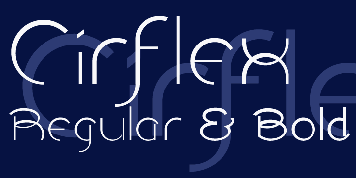 Cirflext was inspired by a 1930s shop sign, and makes an ideal typeface for Streamline Era and Art Deco design.