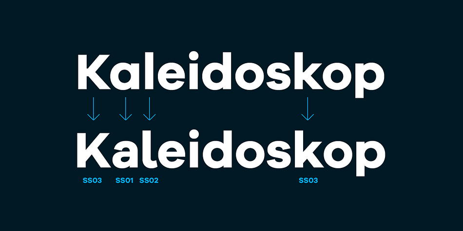 In addition to the alternative glyphs, the height of descender and ascender was increased, supporting structure and rhythm.