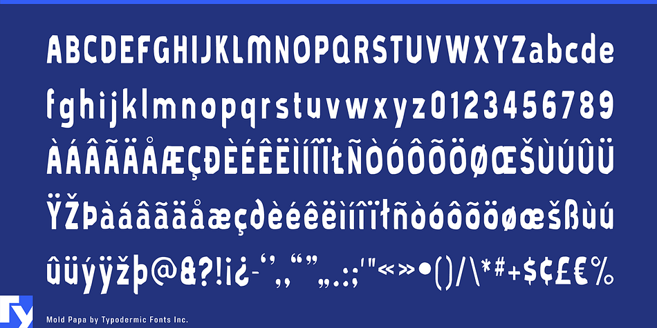 Displaying the beauty and characteristics of the Mold Papa font family.