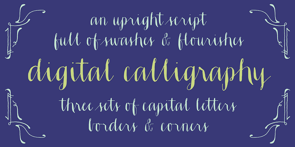 This Opentype font was created with a pointed pen & ink, and features a host of special features.