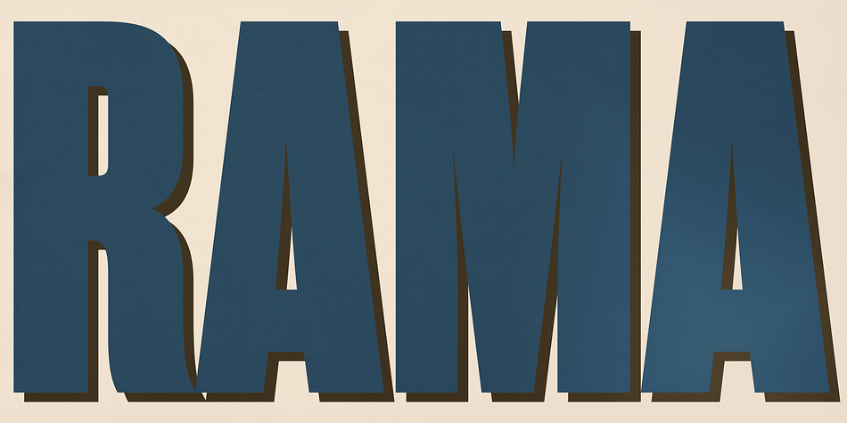 Rama Gothic is an antiqued sans serif designed inspired by 1800s-style wood type.
