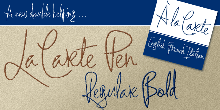 La Carte Pen is a paper textured version of the popular La Carte font.