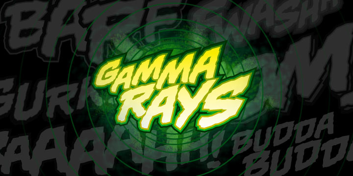 Displaying the beauty and characteristics of the Gamma Rays BB font family.