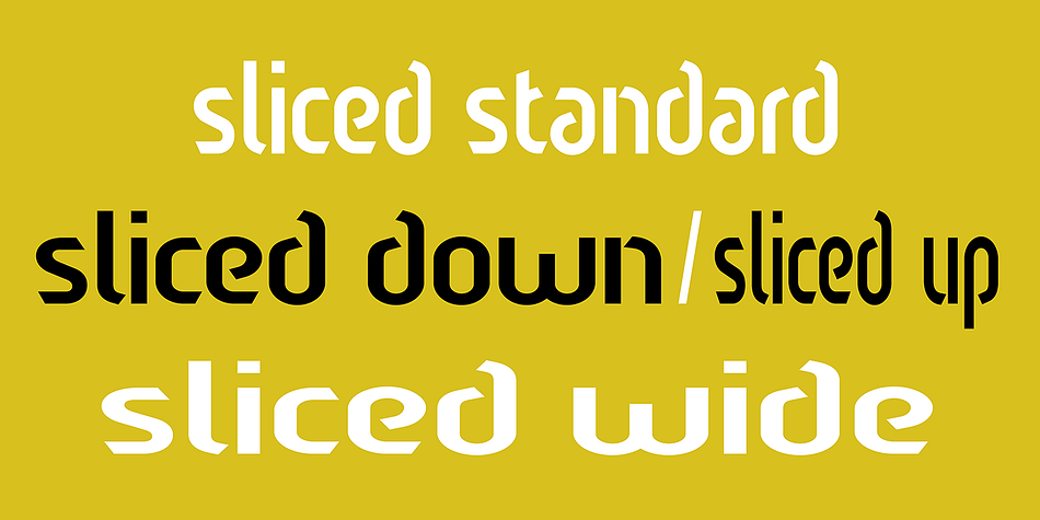 Sliced Open font family sample image.