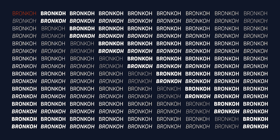 Bronkoh is designed by Andy Lethbridge and has extensive Latin language support.