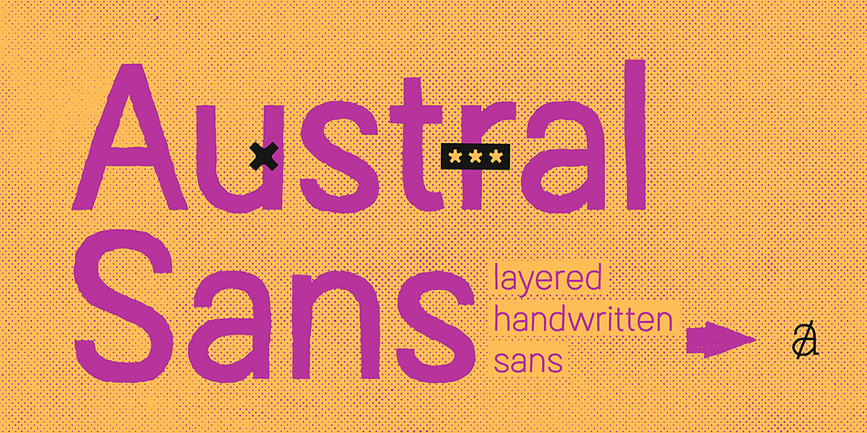 Austral Sans  has extensive OpenType support including 3 additional stylistic sets, Contextual Alternates and Standard Ligatures giving you plenty of options to allow you to create something truly unique and special.
