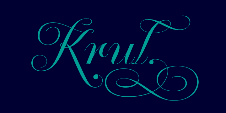 Displaying the beauty and characteristics of the Krul font family.