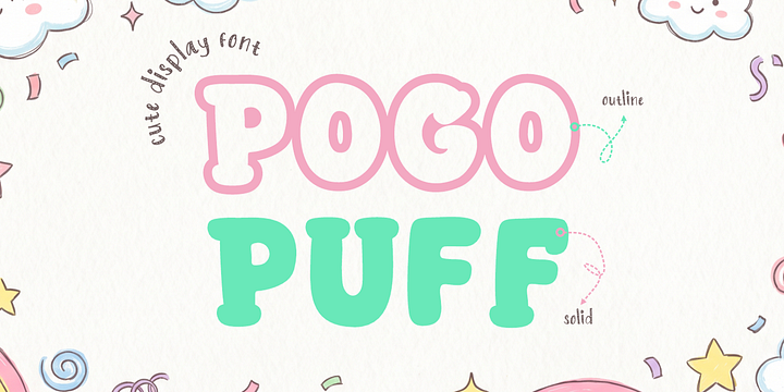 Pogo Puff Cute Display Font &ndash; Fun Rounded Playful  font family by Cikareotype Studio