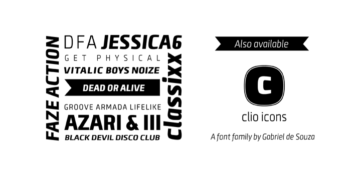 Emphasizing the favorited Clio Condensed font family.