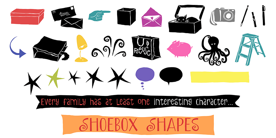 Shoebox font family example.