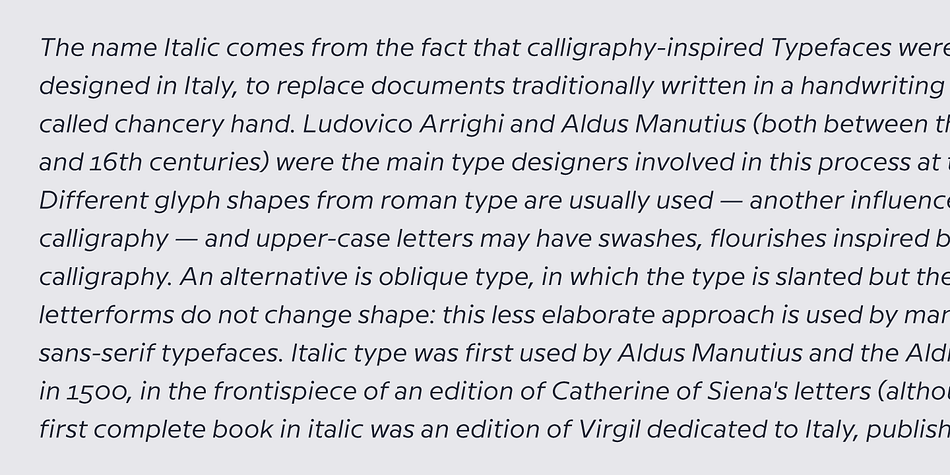 Highlighting the Milliard font family.