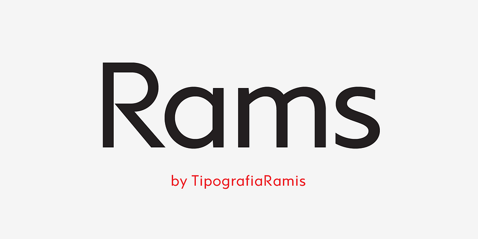 Rams is a Sans Serif type family of four weights with matching italics.