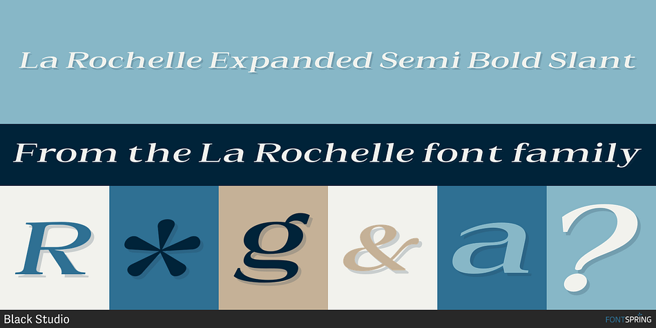 La Rochelle Expanded Semi Bold Slant Font