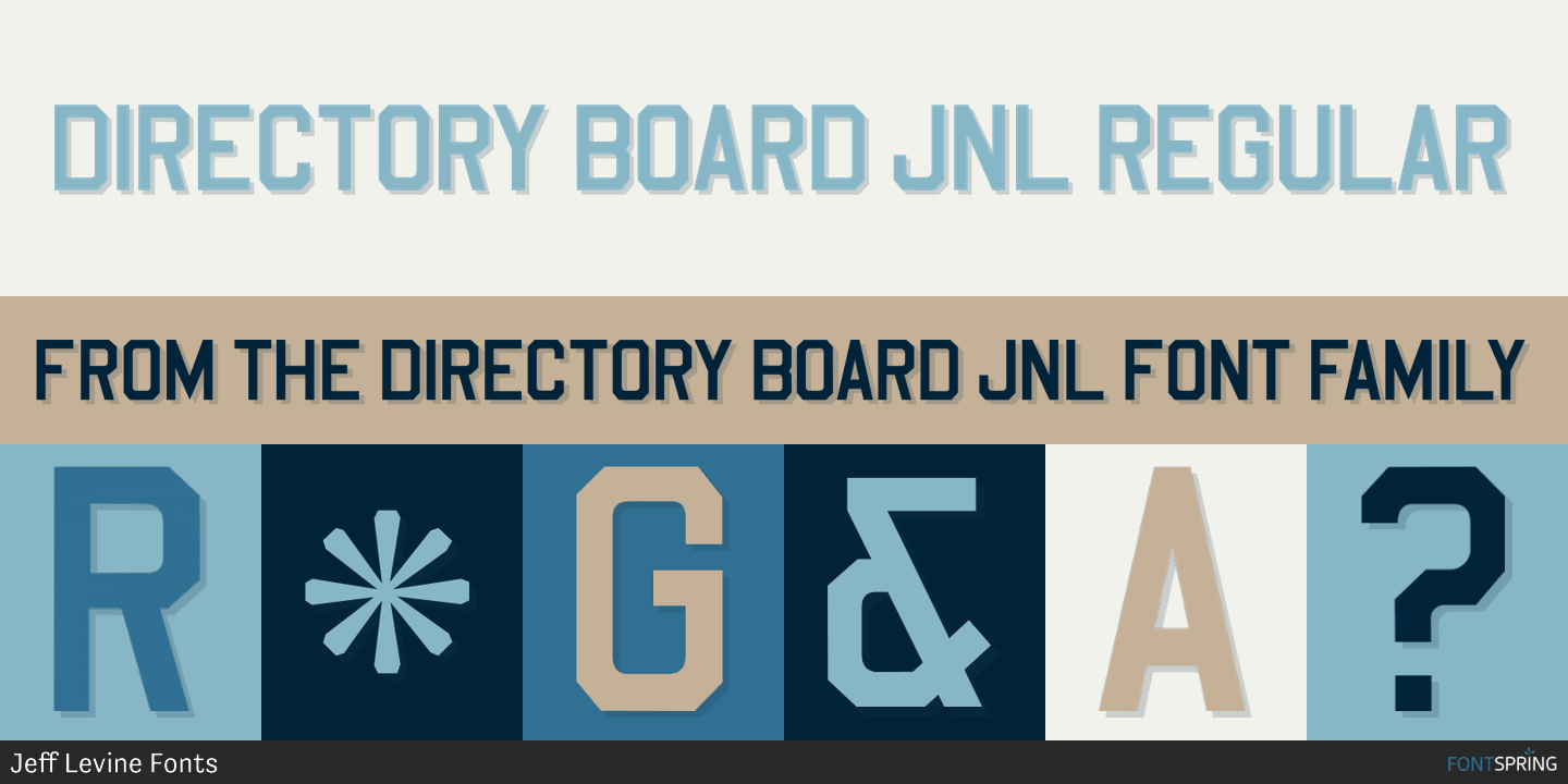 Directory Board JNL Font