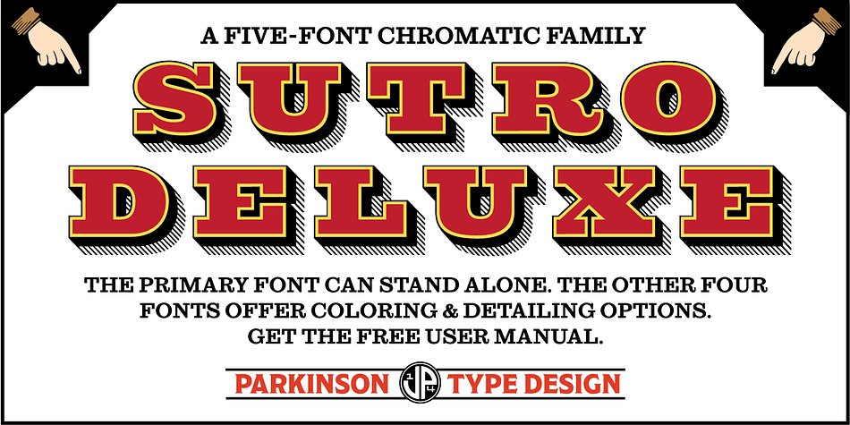 Highlighting the Sutro Deluxe font family.