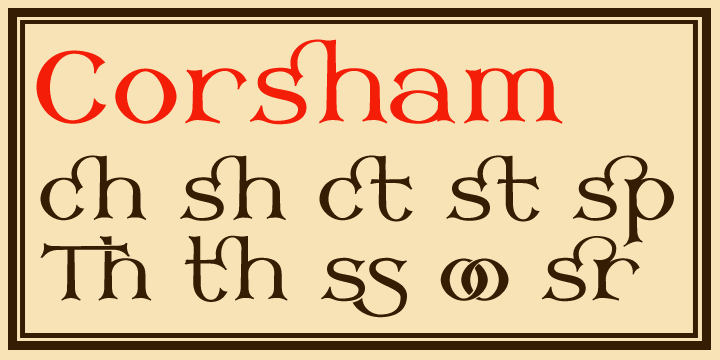 Displaying the beauty and characteristics of the Corsham font family.