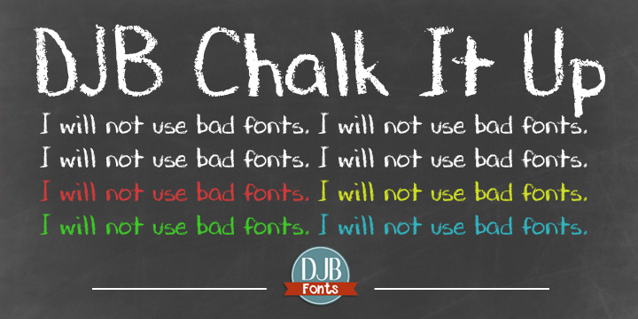 Highlighting the DJB Chalk It Up font family.