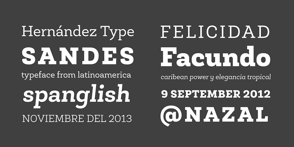Roble font family example.