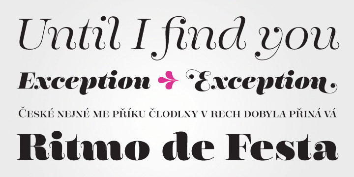 Freely inspired by the didones shapes, Encorpada Pro now have a extended character set with more than 40 languages supported, Opentype Features and Amazing Swashes in Italic Version.