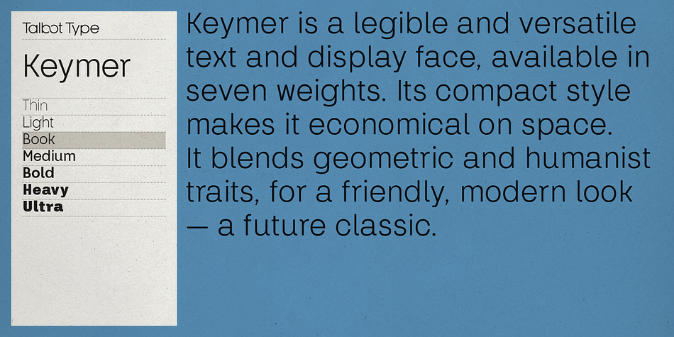 Keymer font family example.