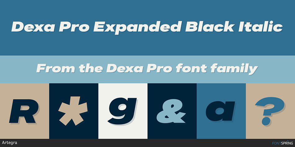 Dexa Pro Expanded Black Italic Font