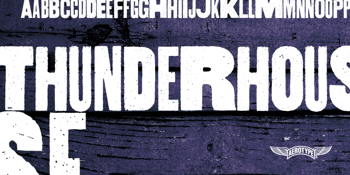 A tasty jambalaya of three different weights, Thunderhouse Pro owes part of its unique flavor and diversity to 52 OpenType ligature features that automatically substitute a unique pairing of characters when any upper or lower case character is keyed twice in a row, as well as support for Eastern European Latin, Baltic, Greek and Turkish.