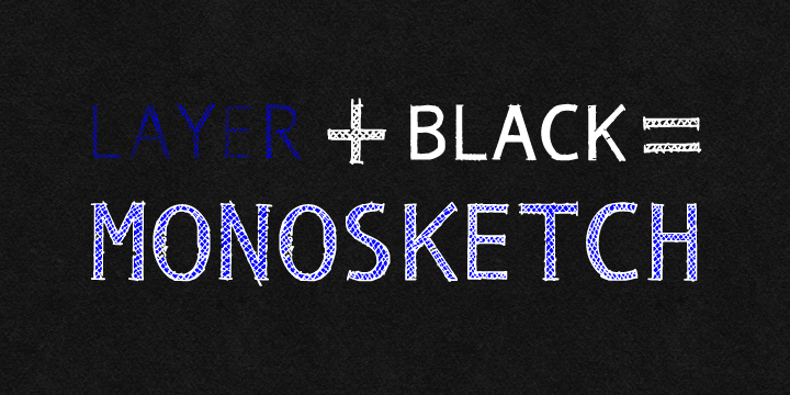 Displaying the beauty and characteristics of the Monosketch font family.