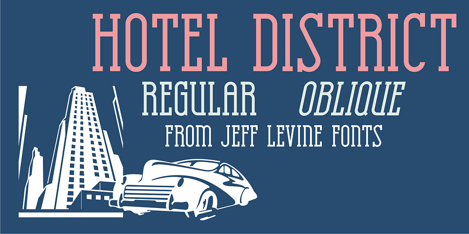 The sans serif type style for the specialty font Nameplate JNL was given a serif treatment and is now Hotel District JNL complete with a full character set.