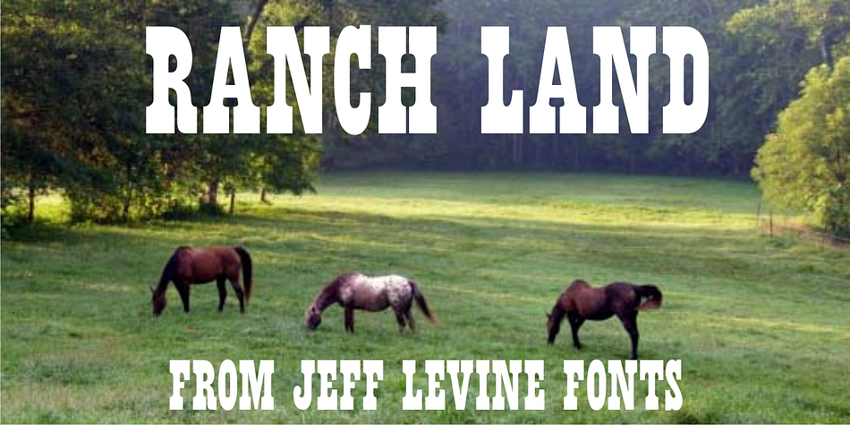 Ranch Land JNL is based on a classic French Clarendon wood type, many of which were popular in the 1800s and are now associated with either Western motifs or circus events.