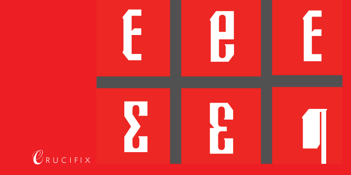 In June of 2004, Canada Type released Crucifix, a condensed three-tiers typeface that tried to bridge the gap between traditional blackletter forms and the traditional European gothics.