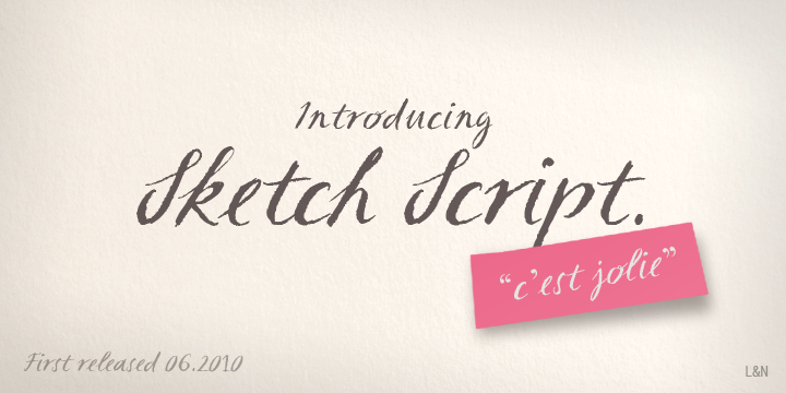 Shabby-chic calligraphic script based on hand-drawn characters.