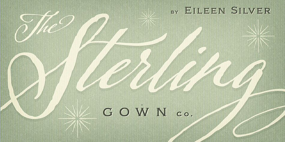 Adorn Collection font family example.