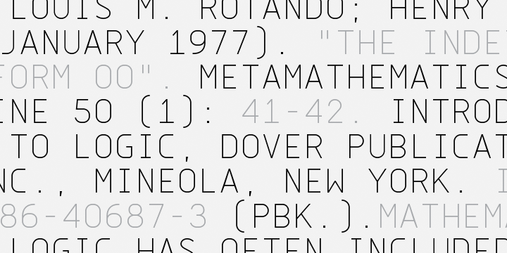 The capitals-only format increases the harmony between letter pairings, opposing the irregularity of mixed case fixed-width typefaces.