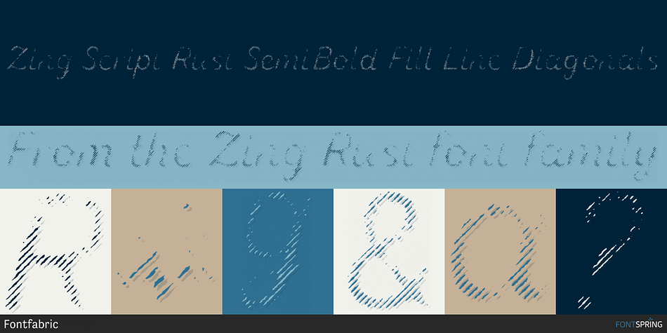 Zing Script Rust SemiBold Fill Line Diagonals Font
